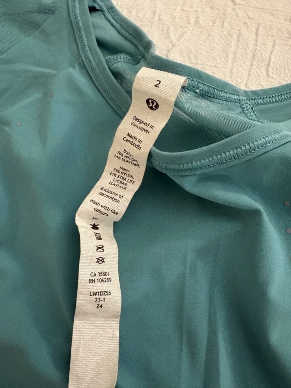 NWOT Lululemon Sculpt Cropped Tank Top Tidal Teal Running Athletic Shirt Size 2 - Picture 8 of 9